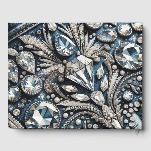 デニム&ダイアモンズジェムストーンきらきら光るジャン ゲストブック (裏面)