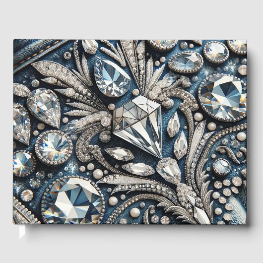 デニム&ダイアモンズジェムストーンきらきら光るジャン ゲストブック (正面)