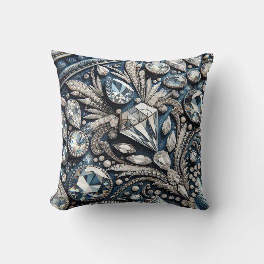 デニム&ダイアモンズジェムストーンジャンバースデーパーティー クッション (正面)