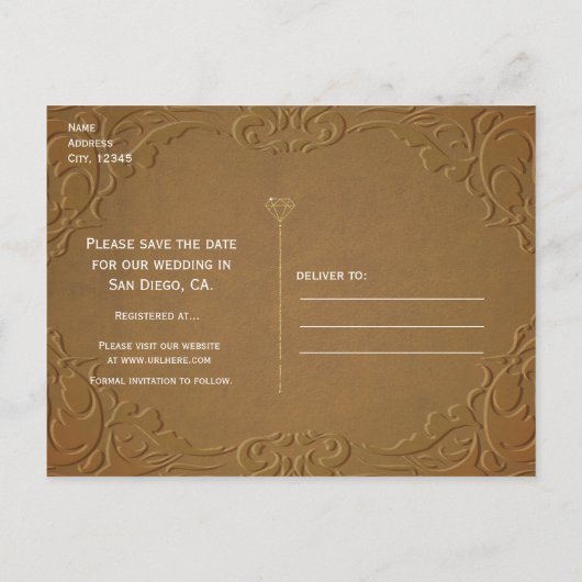 デニム&ダイアモンズジーンズのラベル日付パーティーを保存 案内ポストカード (裏面)