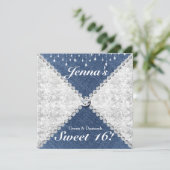 デニム&ダイアモンズスパークルきらきら光るパーティの招待状 招待状 (スタンド正面)