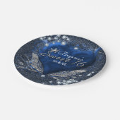 デニム&ダイアモンズブルーハートスウィート16パーティー ペーパープレート (アングル)