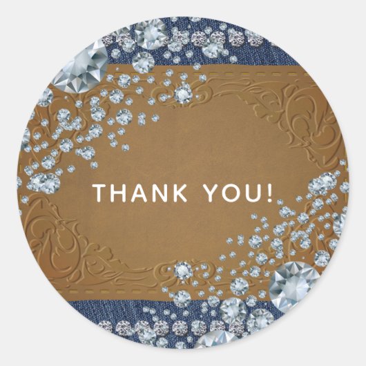 デニム&ダイアモンドきらきら光るレザージーンズトレンディーのお気に入り ラウンドシール (正面)