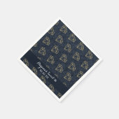 デニム&ダイアモンド金ゴールド&ブルーグラムパーティー スタンダードカクテルナプキン (角)