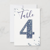 デニム&ダイヤきらきら光るズスパークルテーブルNumber 4 Four 招待状 (正面)