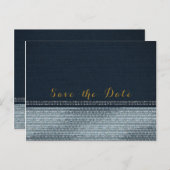 デニム&ダイヤモンドきらきら光るグラム日付パーティーの保存 案内ポストカード (正面/裏面)