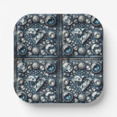 デニム&ダイヤモンドきらきら光るスウィート16バースデーパーティー ペーパープレート (正面)