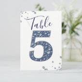デニム&ダイヤモンドきらきら光るスパークルテーブルNumber 5 Five 招待状 (スタンド正面)