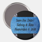 デニム&ダイヤモンドの日付マグネットを保存 マグネット (正面/裏面)