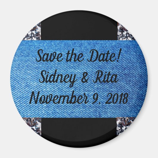 デニム&ダイヤモンドの日付マグネットを保存 マグネット (正面)