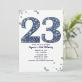 デニム & ダイヤモンドの輝き 23歳の誕生日 招待状 (スタンド正面)