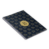 デニム&ダイヤモンド金ゴールド&ブルーグラマーきらきら光る ノートブック (右側)