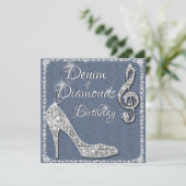 デニム&ダイヤモンド25誕生日 招待状 (スタンド正面)