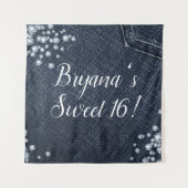 デニム＆ダイヤモンド グラム バースデー パーティー バックドロップ タペストリー (正面)