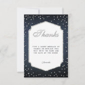 デニム ダイヤモンド グリッター ラインストーン フレーム サンクス サンキューカード (正面)