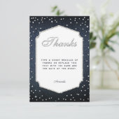 デニム ダイヤモンド グリッター ラインストーン フレーム サンクス サンキューカード (スタンド正面)