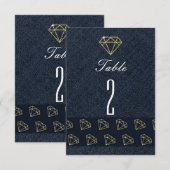デニム＆ダイヤモンド ゴールド＆ブルーパーティ テーブルナンバー (正面/裏面)