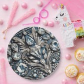 デニム＆ダイヤモンド ジェムストーン ジーン 誕生日パーティー ペーパープレート (パーティー)