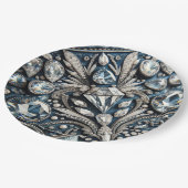 デニム＆ダイヤモンド ジェムストーン ジーン 誕生日パーティー ペーパープレート (アングル)