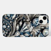 デニム＆ダイヤモンド ジェムストーン ブリング ジーン Case-Mate iPhoneケース (裏面 (横))