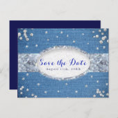 デニム&ダイヤモンド スキャッタード ブリング セーブ・ザ・デート 案内ポストカード (正面/裏面)