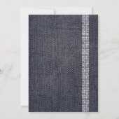 デニム＆ダイヤモンド スパークリング ネイビー ボウ バースデーパーティー 招待状 (裏面)