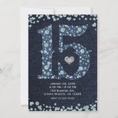 デニム＆ダイヤモンド フィフティーン 15 15歳の誕生日パーティー 招待状 (裏面)