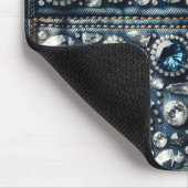 デニム＆ダイヤモンド ブリング ジェムストーン グラム ジュエリー マウスパッド (コーナー)