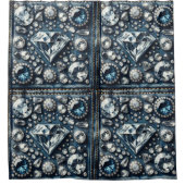 デニム＆ダイヤモンド ブリング ジェムストーン グラム ジュエル シャワーカーテン (正面)