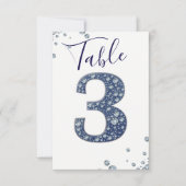 デニム ダイヤモンド ブリング スパークル テーブルナンバー 3 三 (正面)