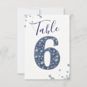 デニム＆ダイヤモンド ブリング スパークル テーブル ナンバー ６ SIX 招待状 (裏面)