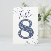 デニム ダイヤモンド ブリング スパークル テーブル ナンバー ８ エイト 招待状 (スタンド正面)