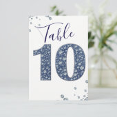 デニム＆ダイヤモンド ブリング スパークル テーブル ナンバー 10 テン 招待状 (スタンド正面)