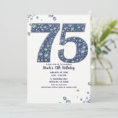 デニム＆ダイヤモンド ブリング スパークル 75TH 75歳の誕生日 招待状 (スタンド正面)