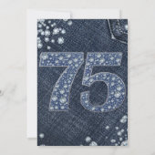 デニム＆ダイヤモンド ブリング スパークル 75TH 75歳の誕生日 招待状 (裏面)