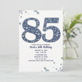 デニム＆ダイヤモンド ブリング スパークル 85TH 85歳の誕生日 招待状 (スタンド正面)