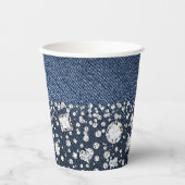 デニム＆ダイヤモンド ブルー ジーン ブリング バースデー パーティー 紙コップ (正面)