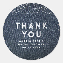 デニム ダイヤモンド ラスティック ライト エレガント サンクス ラウンドシール