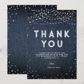 デニム ダイヤモンド ラスティック ライト エレガント ブルー ジーンズ サンキューカード (正面/裏面)