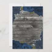 デニム ダイヤモンド ローズ ラスティック ウッド クリーム レース 招待状 (裏面)