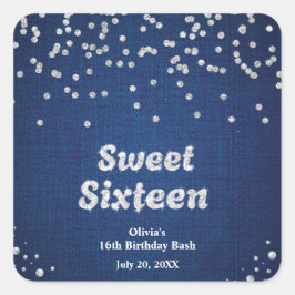 デニム&ダイヤモンドSweet sixteen16誕生日 スクエアシール