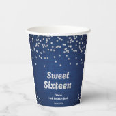 デニム&ダイヤモンドSweet sixteen16誕生日 紙コップ (裏面)