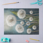 デニム、パフィー&マジカルに刺繍ダンデヨン 薄葉紙 (クラフト)