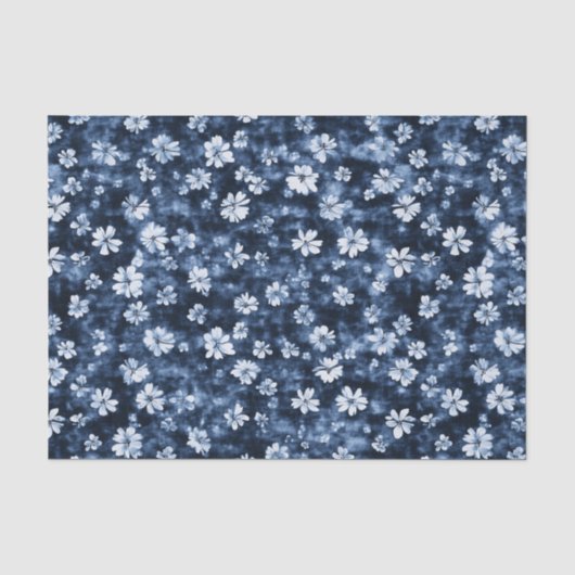 デニム ブルーの花のブライズシャワー 薄葉紙 (正面)