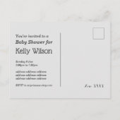 デニム，ブルージーンズ，カウボーイ，ウェスタンベビーシャワー インビテーションポストカード (裏面)