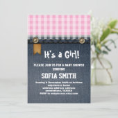 デニム,ブルージーンズ,カウボーイ,ウェスタンベビーシャワー 招待状 (スタンド正面)