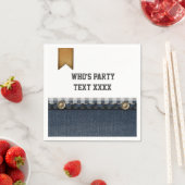 デニム、ブルージーンズ、カウボーイ、ウェスタン スタンダードカクテルナプキン (インサイチュ)