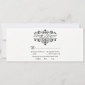 デニム ブーツ＆レース 結婚式 出席返信カード 招待状 (裏面)