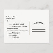 デニム&ホワイトフローラレースエレガントウェディングRSVP インビテーションポストカード (裏面)