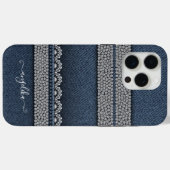 デニム&ラインストーンシック Case-Mate iPhoneケース (裏面 (横))